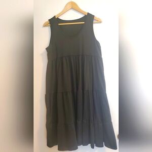 Black cotton tiered dress